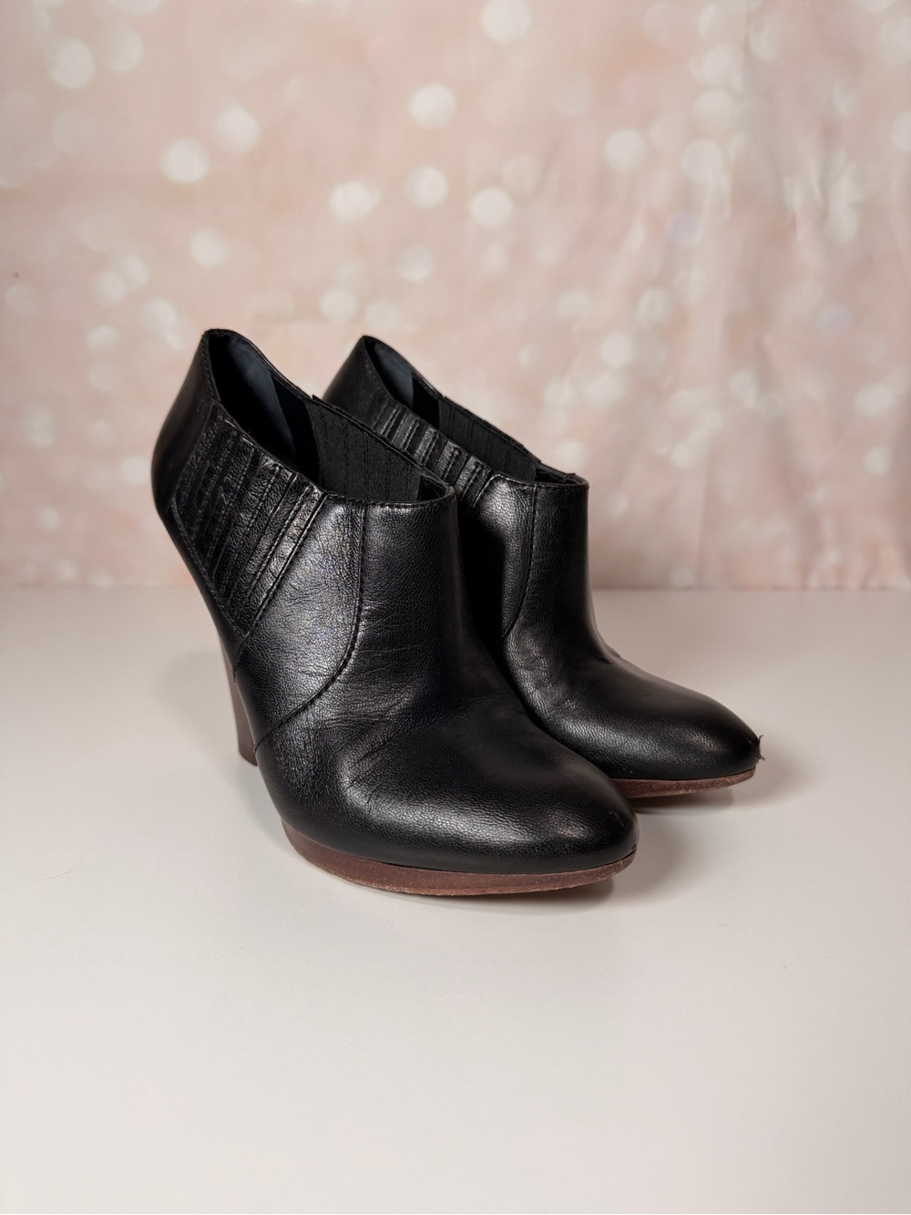BCBGMAXAZRIA Black Leather Ankle Bootie